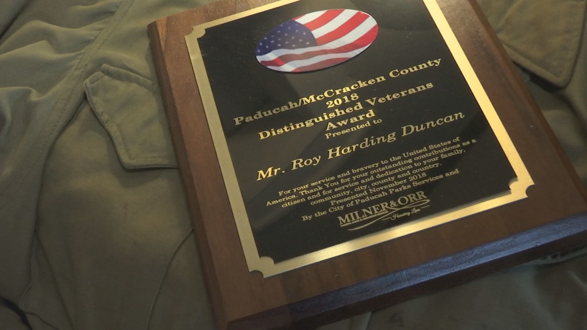 Roy Duncan's Distinguished Veteran's Award